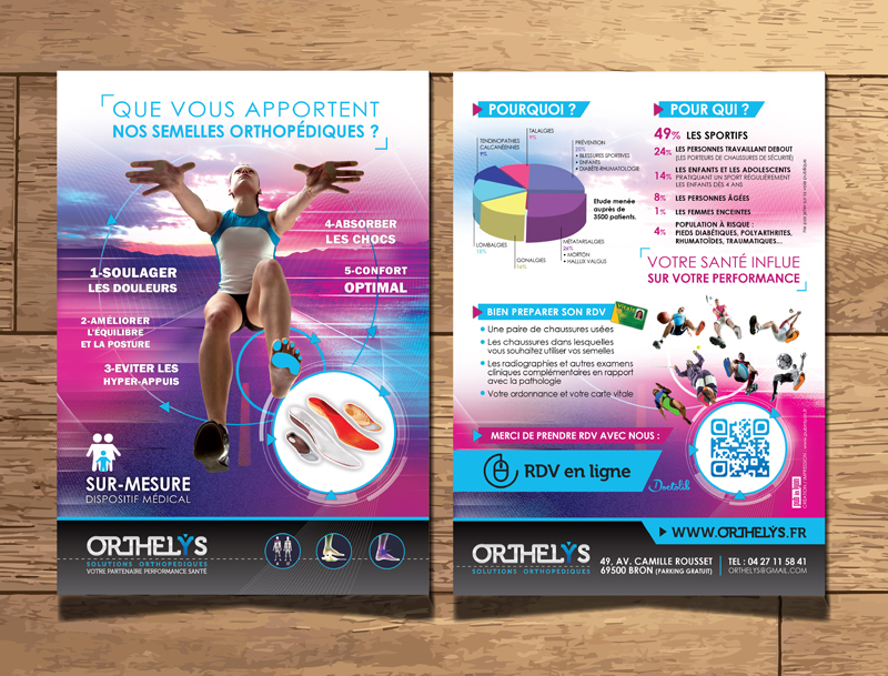 creation impression flyer orthelys semelles orthopediques